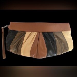 Apt. 9 Faux Leather Patchwork Handbag/Clutch- Retro!! Retro purse!! Wristlet